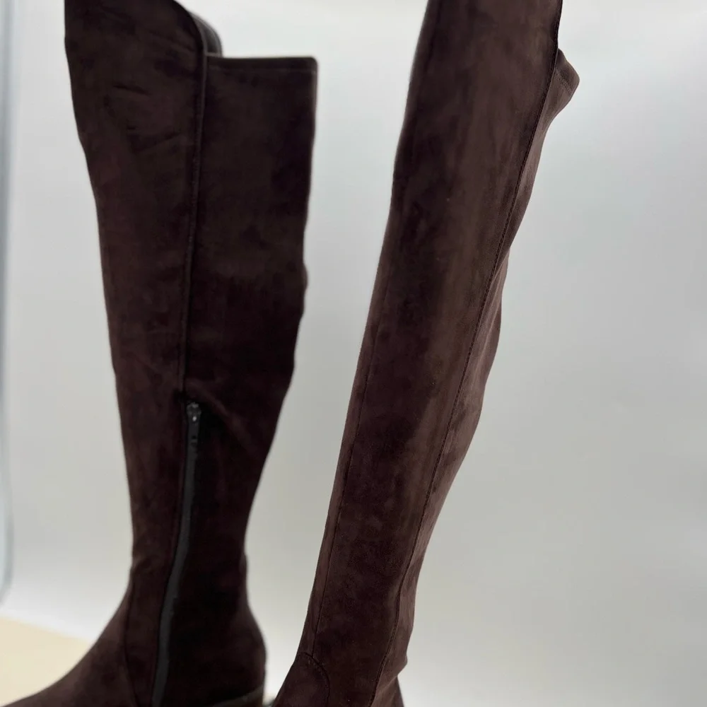 Woman's Boots Anne Klein Adrenna Knee High boots Dark Brown Suede Sz 5.5 M